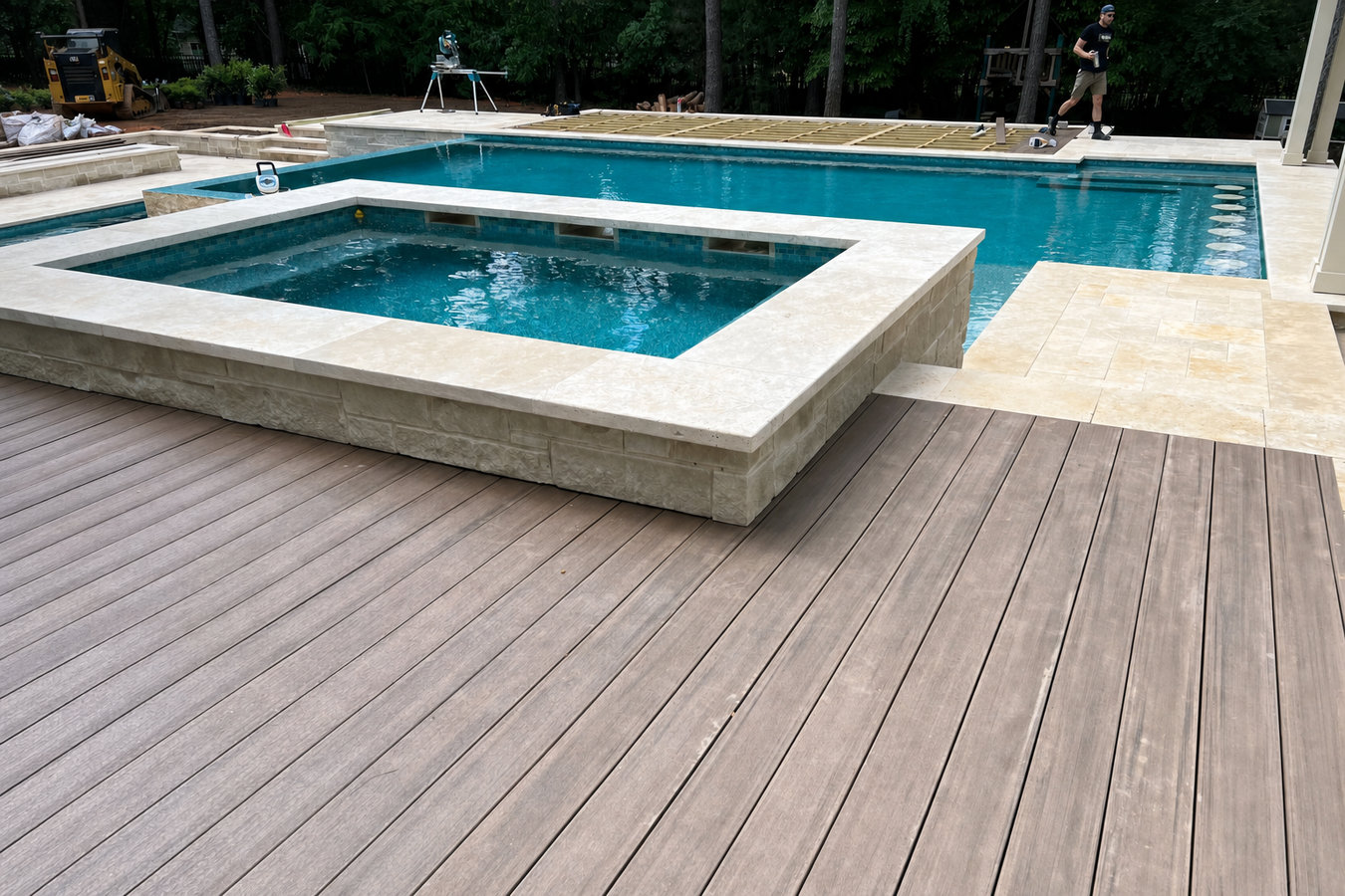 Pool deck construction